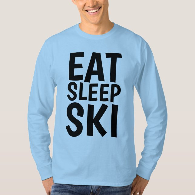 T-shirts ESQUILARES DE NEVE, COMER SKI DE SONO (Frente)