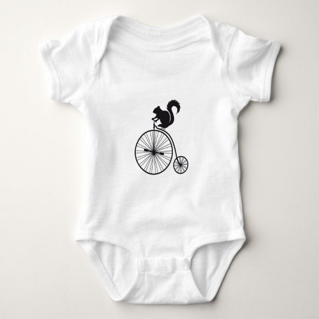 T-shirts esquilo na bicicleta do vintage (Frente)