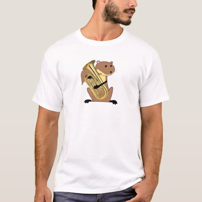 T-shirts Esquilo que joga o Euphonium (Frente)