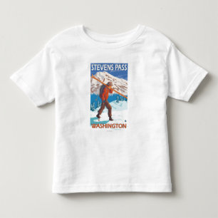 T-shirts Esquis da neve do carregando do esquiador -