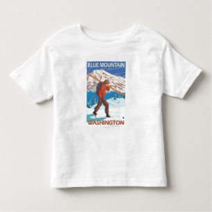 T-shirts Esquis da neve do carregando do esquiador -