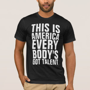 T-SHIRTS ESTA É AMÉRICA TODOS TALENTO OBTIDO