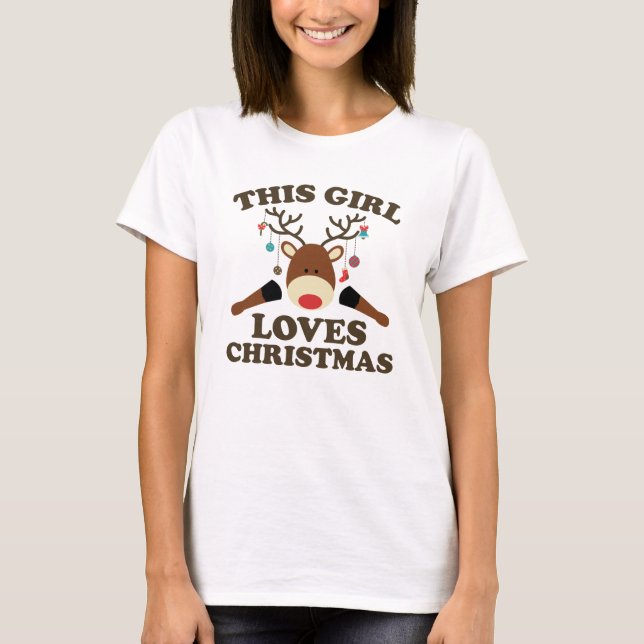 T-shirts Esta Garota Ama o Natal (Frente)