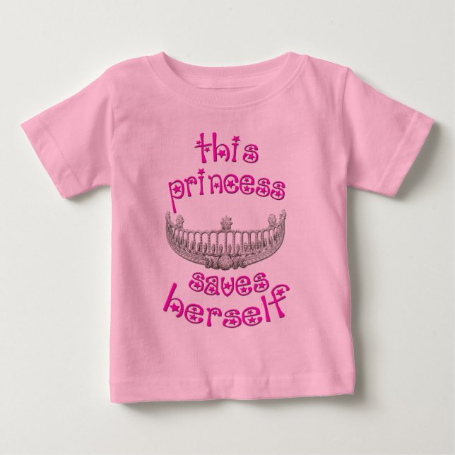 T-shirts Esta princesa Salvamento Ela mesma (Frente)