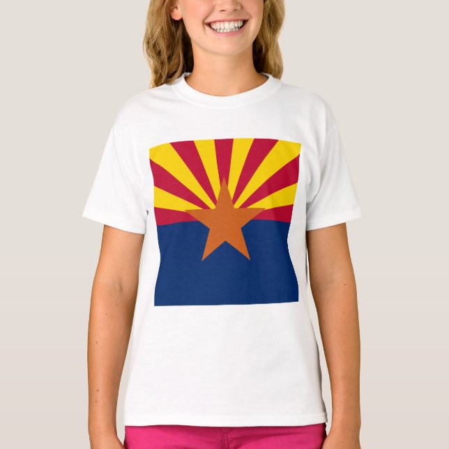 T-shirts Estado de bandeira da Arizona (Frente)