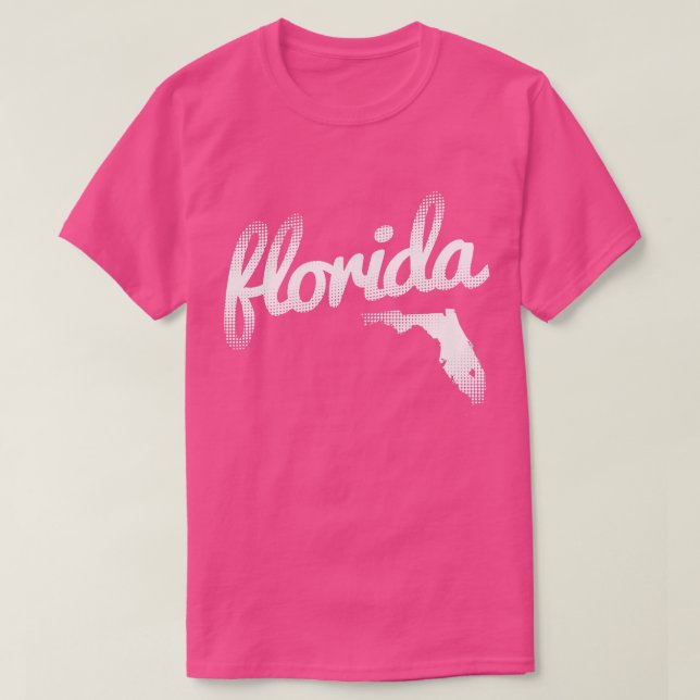 T-shirts Estado de Florida no rosa (Frente do Design)
