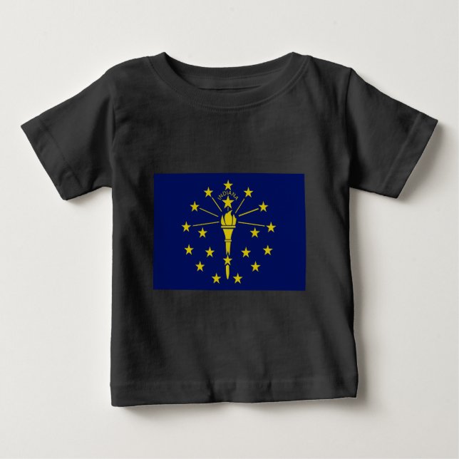 T-shirts Estado de Indiana Flag of Blue & Dourado (Frente)