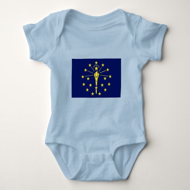 T-shirts Estado de Indiana Flag of Blue & Dourado (Frente)