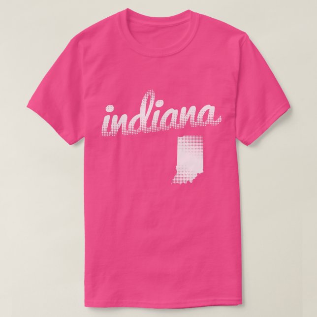 T-shirts Estado de Indiana no branco (Frente do Design)