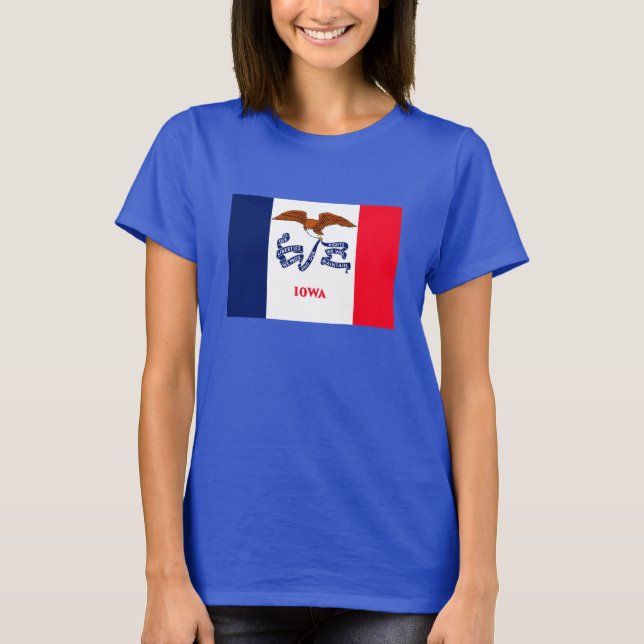 T-shirts Estado de Iowa Flag Design (Frente)
