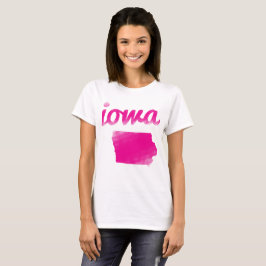 T-shirts Estado de Iowa no rosa