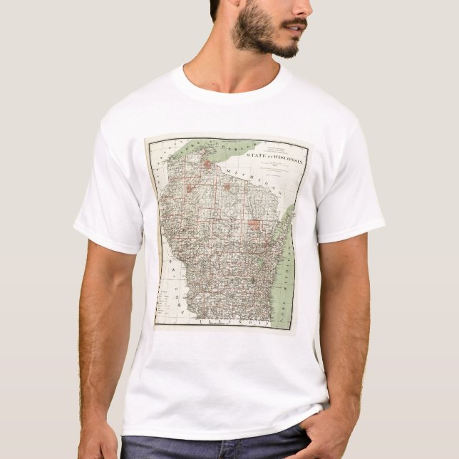 T-shirts Estado de Wisconsin (Frente)
