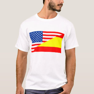 T-shirts estados unidos - américa - espanha metade pavilhão