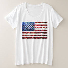 T-shirts Estados Unidos: bandeira azul-cinzento brilha
