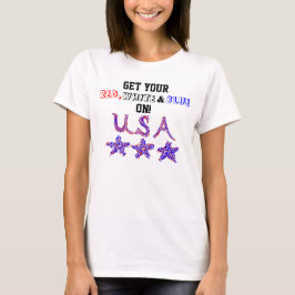 T-shirts Estados Unidos, EUA, Red White Blue Stars