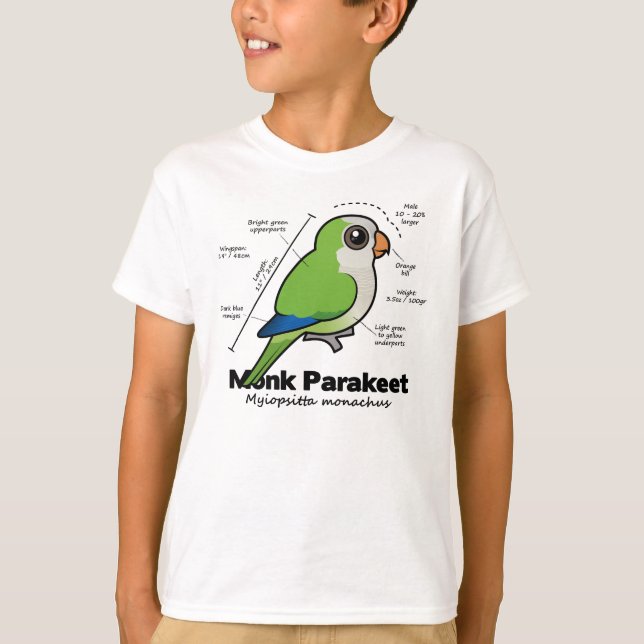 T-shirts Estatísticas Monk Parakeet (Frente)