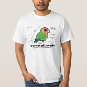 T-shirts estatísticas Pêssego-enfrentadas do Lovebird