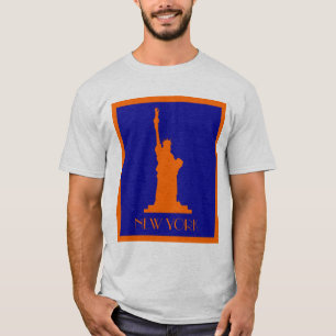 T-shirts Estátua da Liberdade e Nova Iorque em Laranja e Az