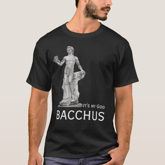 T-shirts Estátua de Deus Baco (Frente)
