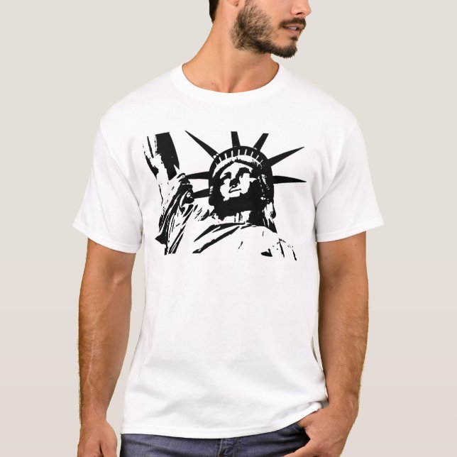 T-shirts Estátua de pop Art da Liberdade (Frente)