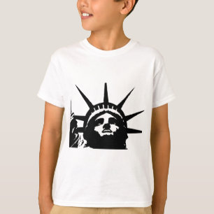 T-shirts Estátua de Pop de Arte Negra e Branca da Liberdade