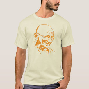 T-shirts estêncil retro do retrato de india do gandhi