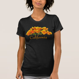T-shirts Estilizado texto "California Poppy Art", "Californ