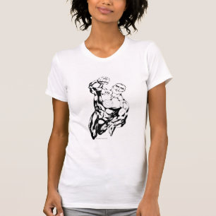 T-shirts Estilo cómico - voando acima, preto e branco