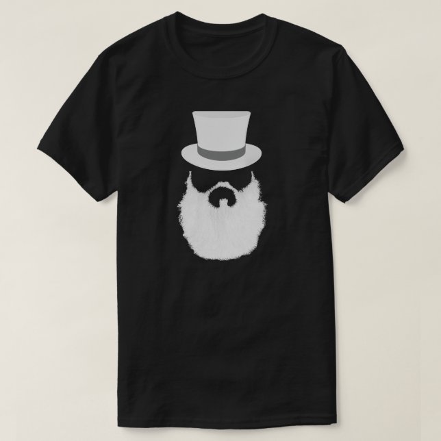 T-shirts Estilo da barba branca (Frente do Design)