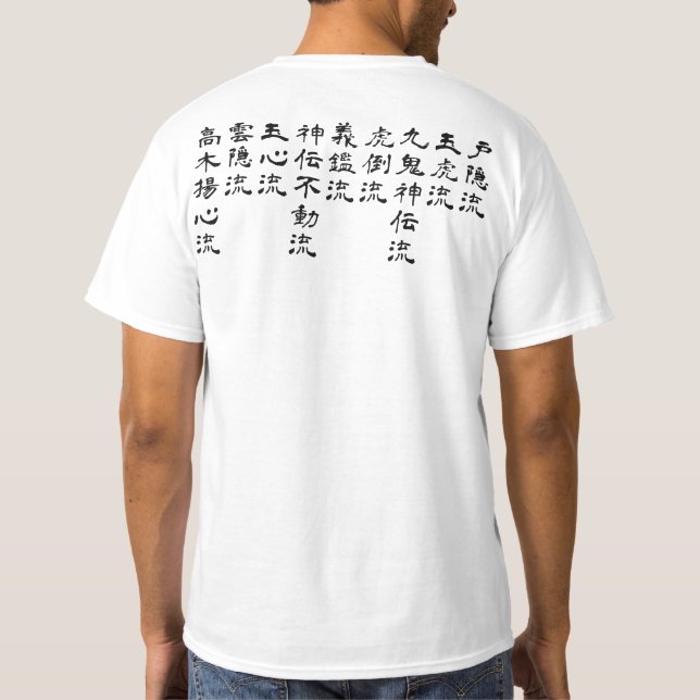 T-shirts Estilo de Bujinkan Ryuuha (Verso)