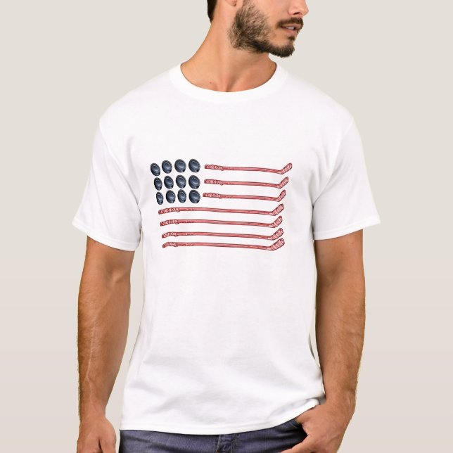 T-shirts Estilo dos EUA do hóquei (Frente)