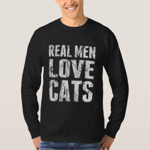 T-shirts Estilo Scratchy dos gatos reais do amor dos homens