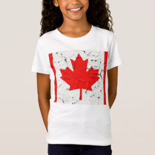 T-shirts Estilo vermelho canadense da pintura da casca de