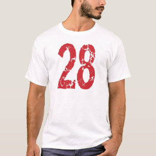 T-SHIRTS ESTILO VERMELHO NÚMERO 28 DO GRUNGE