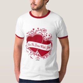 T-shirts Estou apaixonado por você! Corações Vermelhos