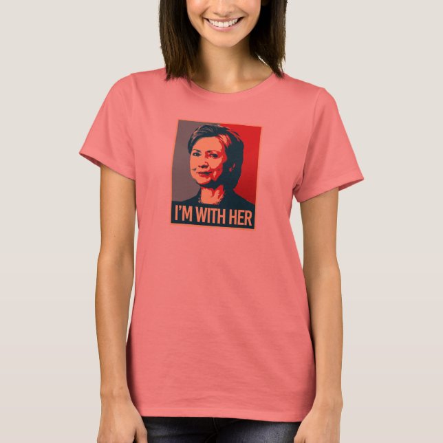 T-shirts estou com a Hillary poster - (Frente)