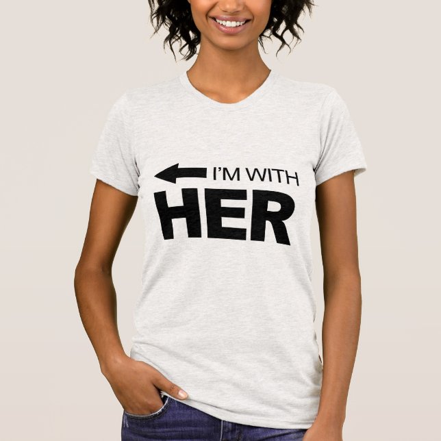 T-shirts Estou com ela (esquerda) (Frente)