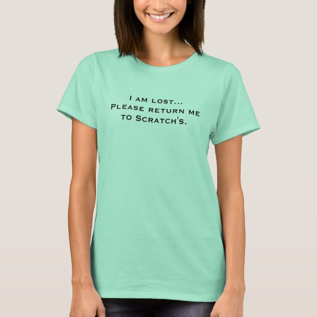 T-shirts Estou perdido... por favor, devolva-me ao Scratch. (Frente)