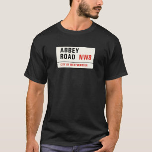 T-shirts Estrada da abadia, sinal de rua de Londres
