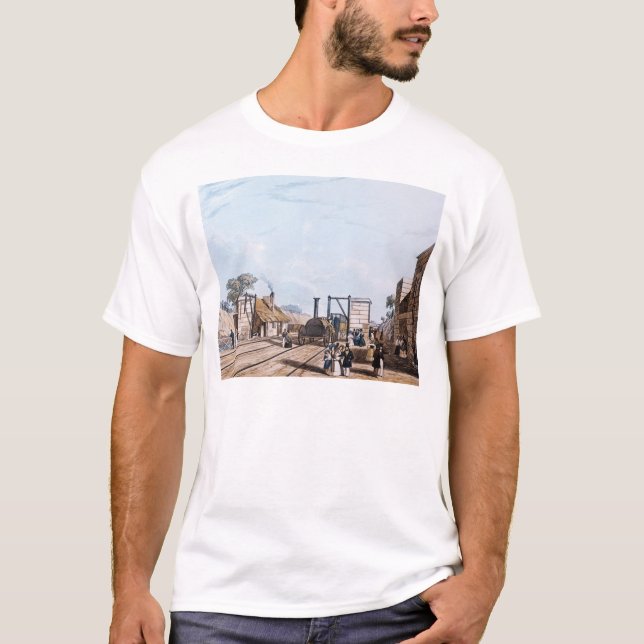 T-shirts Estrada de ferro de Liverpool e de Manchester: (Frente)