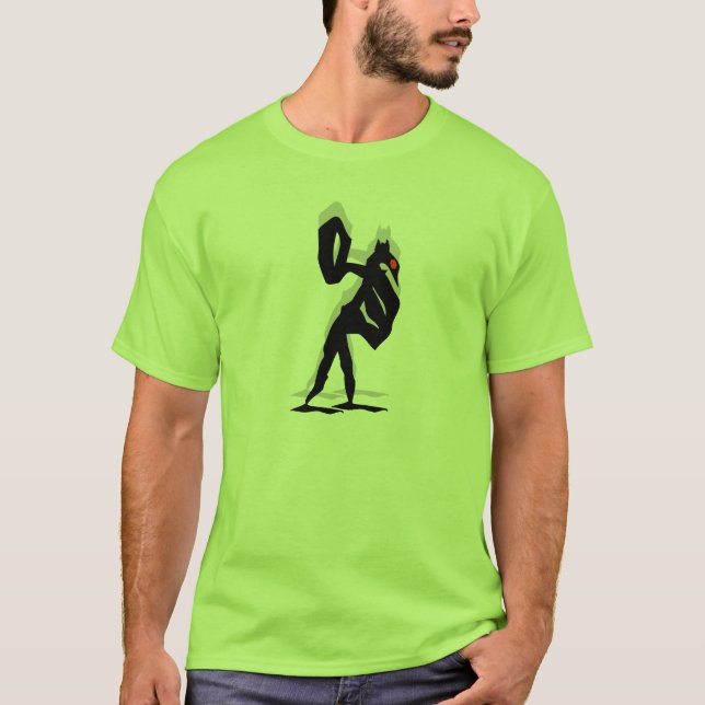 T-shirts Estranha criatura lançando pedra (Frente)