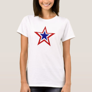 T-shirts estrela azul branca vermelha