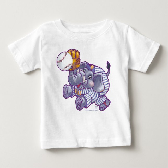 T-shirts Estrela de Baseball Elefante (Frente)