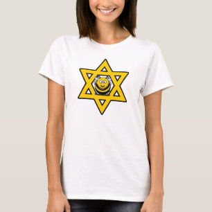 T-shirts Estrela de Davi judaica com uma Abelha Melífera