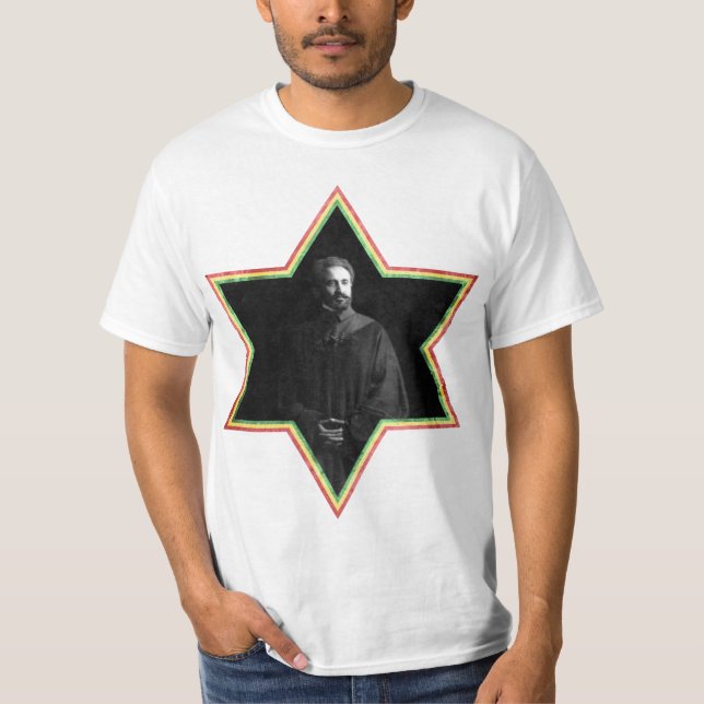 T-shirts Estrela de David de Haile Selassie (Frente)