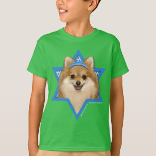 T-shirts Estrela de David de Hanukkah - Pomeranian