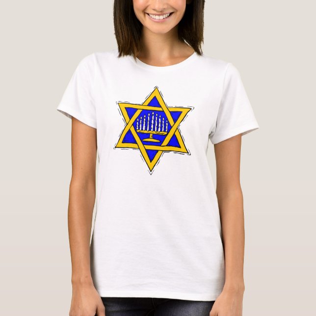 T-shirts Estrela de David & Menorah (Frente)