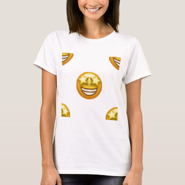T-shirts estrela de olhos emoji (Frente)