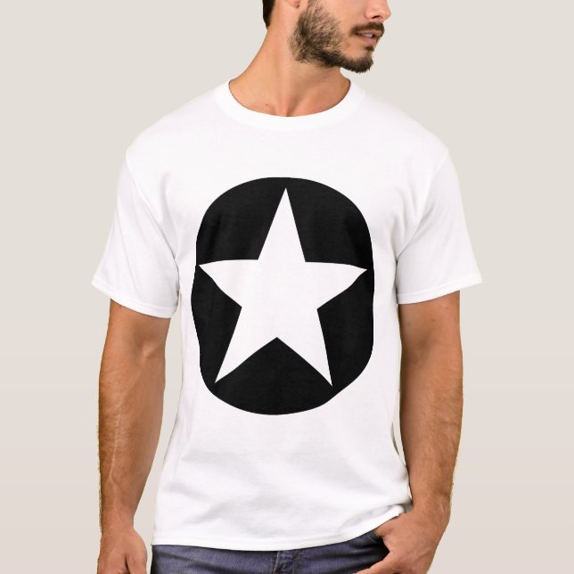 T-shirts Estrela dentro de um círculo - Preto (Frente)