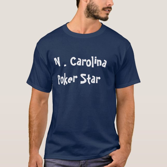 T-shirts Estrela do póquer de North Carolina (Frente)
